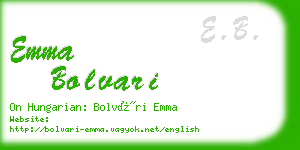 emma bolvari business card